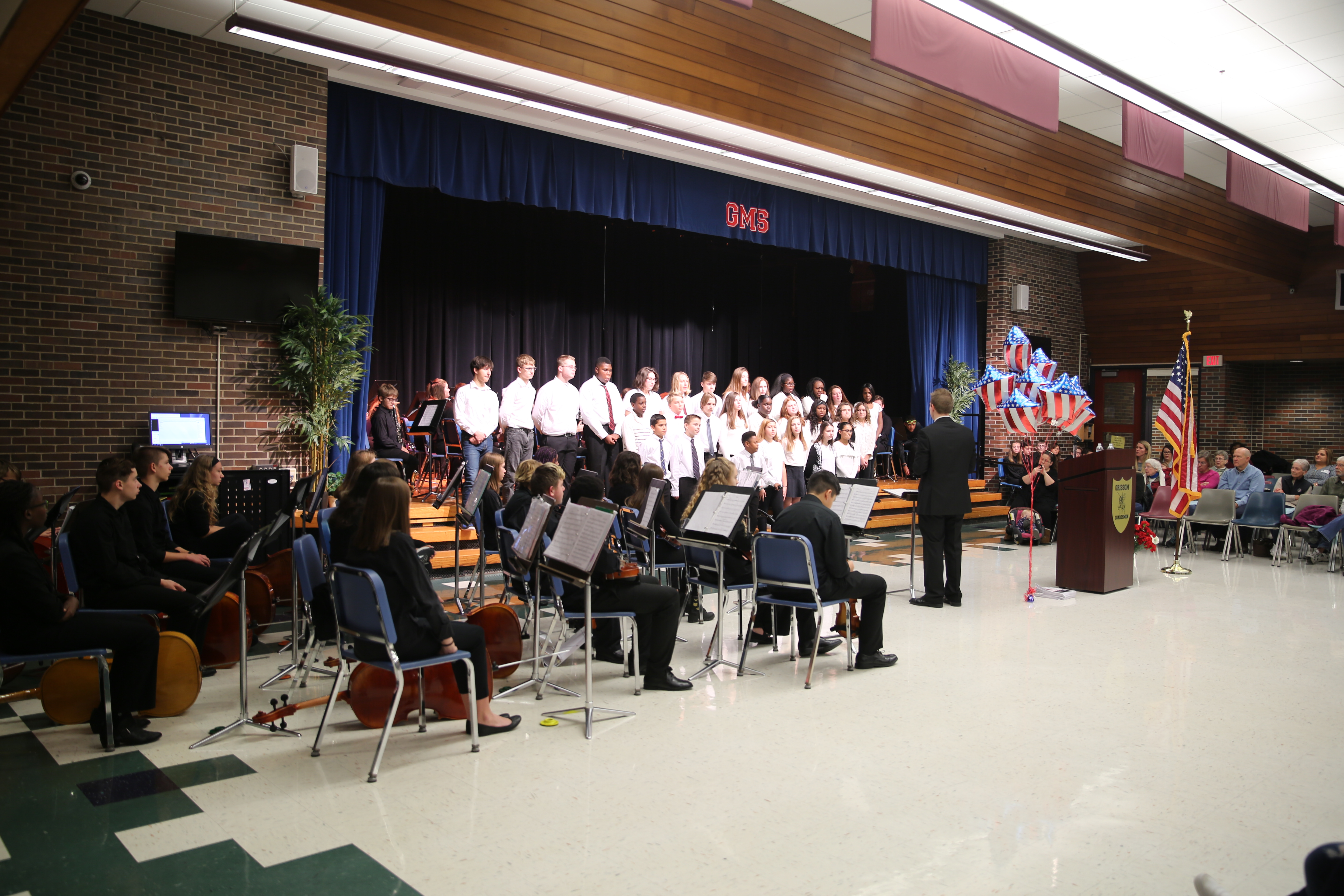 Grissom Orchestra students performing during the Nov. 2018 Veterans Program