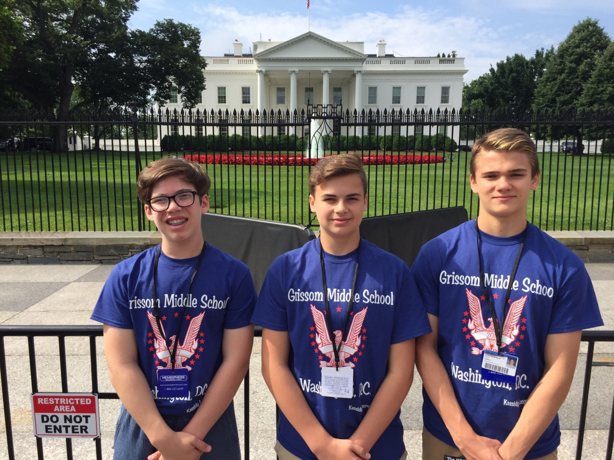 Grissom students on Spring 2017 DC Trip